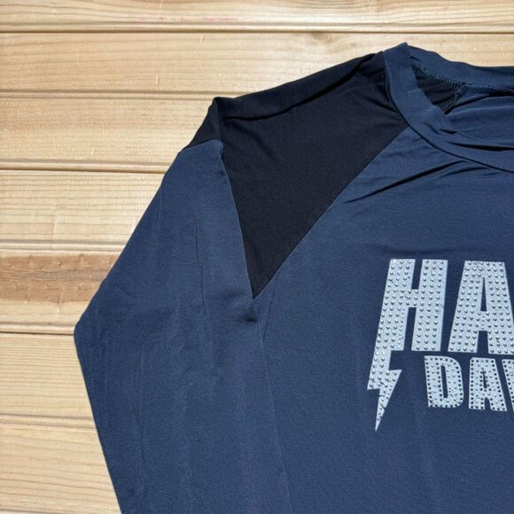 Harley-Davidson Rhinestone Bling Lightning Raglan Long Sleeve Biker Shirt Large - Picture 3 of 8